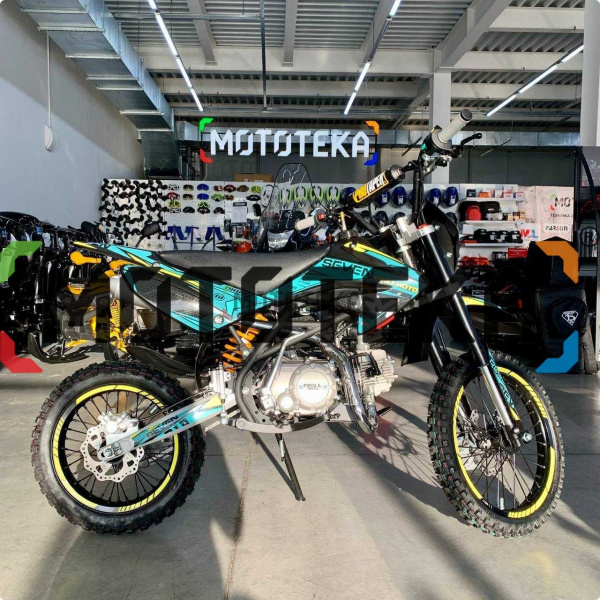 Питбайк Regulmoto (Регулмото) SEVEN 49cc (125) чёрный/жёлтый/синий | Мототека